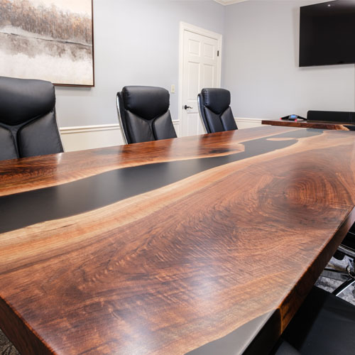 Design your custom wood or live edge conference table