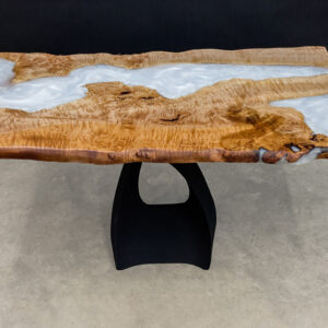 Live Edge River Hardwood Table custom made from Big Leaf Maple