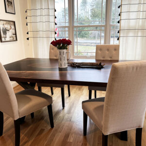 Custom Black Walnut Live Edge River Dining Table 008 - Side View