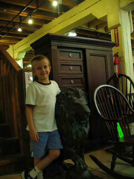 Bradlyn Zimmerman as a kid at a furniture store in 2006