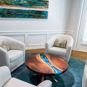 Custom Round Black Walnut Coffee Table Furniture