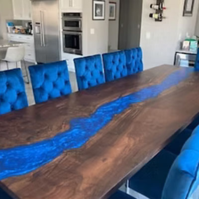 Custom epoxy river tabletop - exceeded our expectations