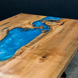 Custom Maple River Dining Table - Close Up