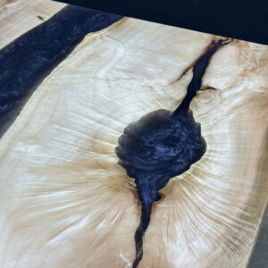 Custom Figured Maple River Dining Table with Epoxy
