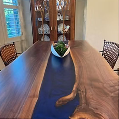 Gorgeous Natural Wood Epoxy Table