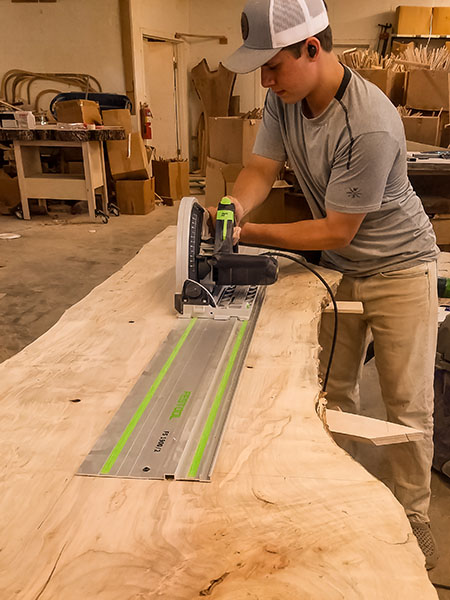Trimming Slab River Table Build