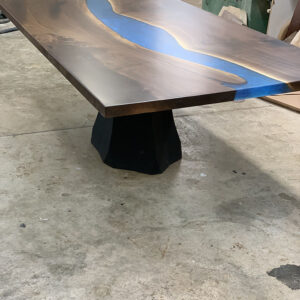 Custom Black Walnut Live Edge River Dining Table with Namu Base 010 - Top