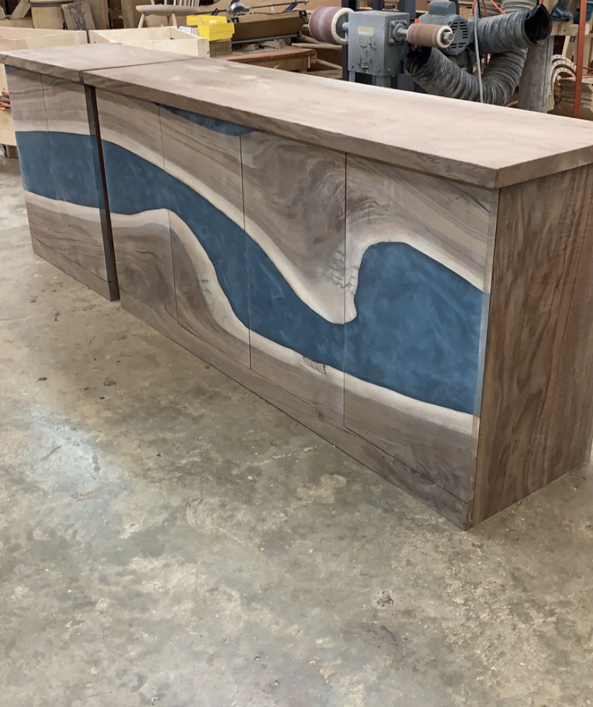 Custom Design River Credenza Project using Claro Walnut