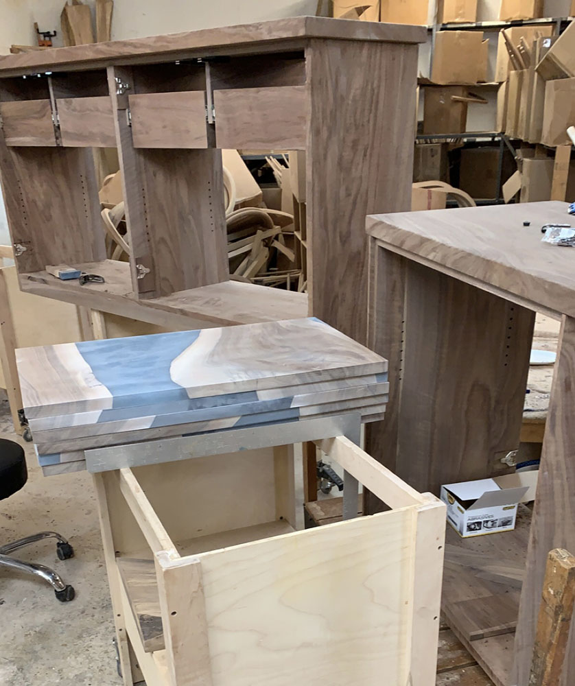 Custom Design River Furniture Project using Claro Walnut
