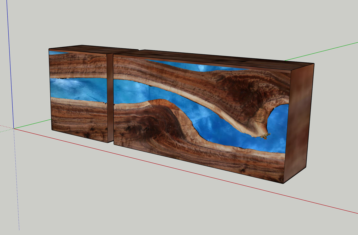 Custom Live Edge Credenza 3D Mockup Design