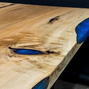Custom Designed Maple cast slab Dining Table with train detail - 017