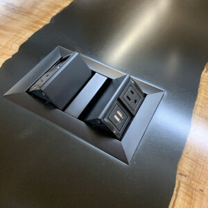 Custom Big Leaf Maple Live Edge Conference Table with black epoxy - 025 - Power Pop Ups