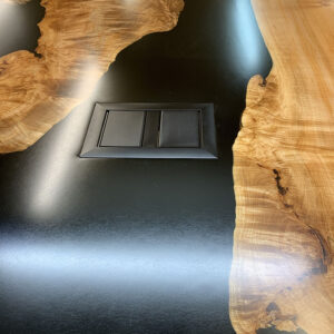 Custom Big Leaf Maple Live Edge Conference Table with black epoxy - 025 - Power Pop Ups
