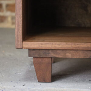 Custom Handcrafted Black Walnut Solid Wood Cabinet with Open-Shelf - 064 - Bottom