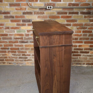 Custom Handcrafted Black Walnut Solid Wood Cabinet with Open-Shelf - 064 - Side View