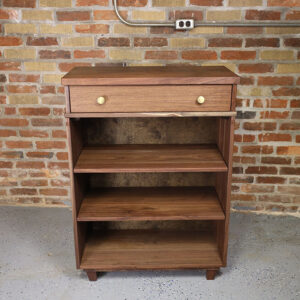 Custom Handcrafted Black Walnut Solid Wood Cabinet with Open-Shelf - 064