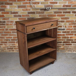 Custom Handcrafted Black Walnut Solid Wood Cabinet with Open-Shelf - 064 - storage