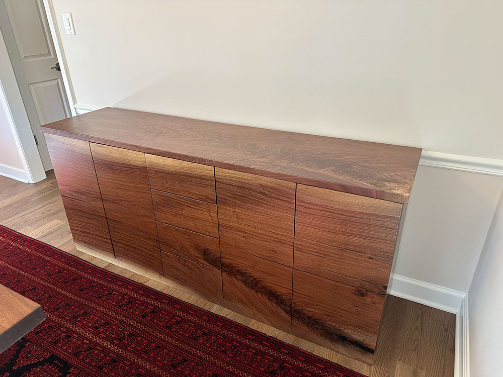 Custom Black Walnut Solid Wood Credenza - Contemporary