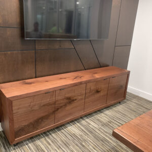 Custom Contemporary Solid Black Walnut Wood Credenza
