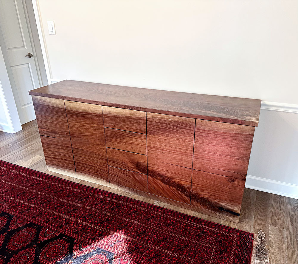 Custom Black Walnut Solid Wood Credenza