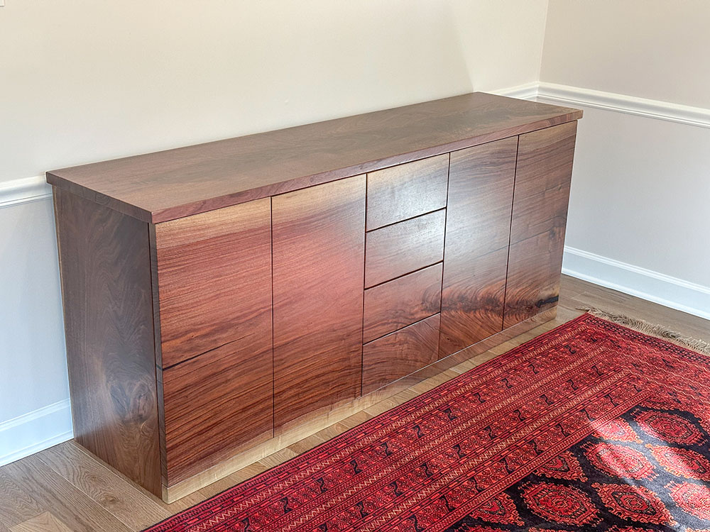 Custom Black Walnut Solid Wood Credenza