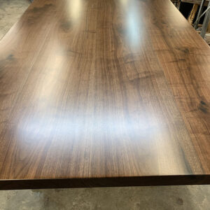 Custom Black Walnut River Traditional Conference Table with Bent V Steel Base - 031 - Up Close