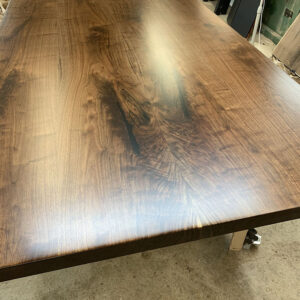 Custom Black Walnut River Traditional Conference Table with Bent V Steel Base - 031 - Top