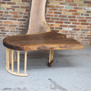 Custom Handcrafted Black Walnut Colonnade Coffee Table with Maple Wood Base - 059