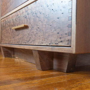 Custom Handcrafted Figured Black Walnut Solid Wood Contemporary Dresser - 065 - Up Close