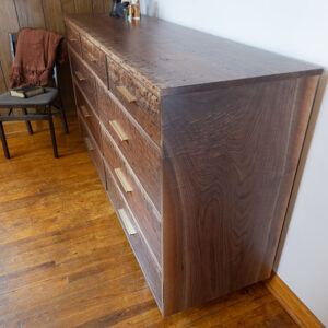 Custom Handcrafted Figured Black Walnut Solid Wood Contemporary Dresser - 065 - Side