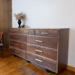 Custom Handcrafted Figured Black Walnut Solid Wood Contemporary Dresser - 065