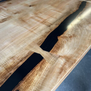 Custom Figured Maple Kitchen Island with Built-In Cabinet Base - 068
